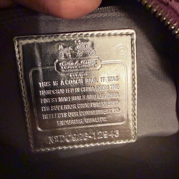 Coach Madison Sabrina Satchel Handbag in Purple Op Art *Flawed* - Picture 9 of 15